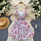 Backless Floral Printed Slip Dress
