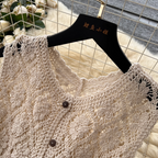 Niche Hollowed Outwear Long Cardigan