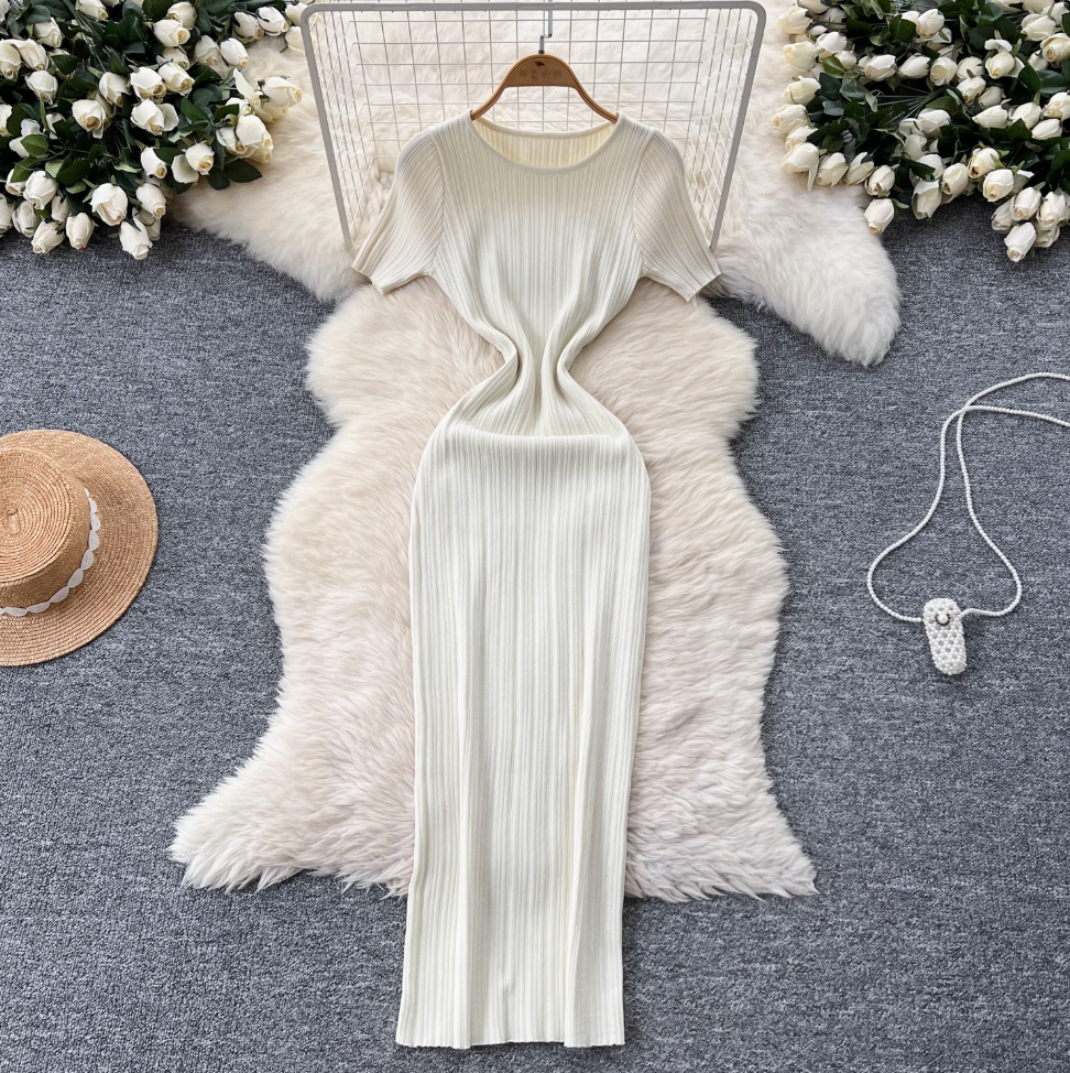 Premium Solid Color Bodycon Knit Dress