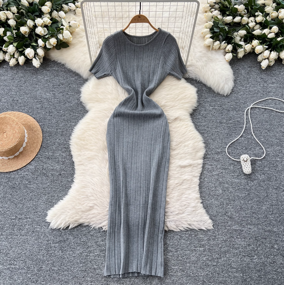 Premium Solid Color Bodycon Knit Dress