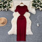 Premium Solid Color Bodycon Knit Dress