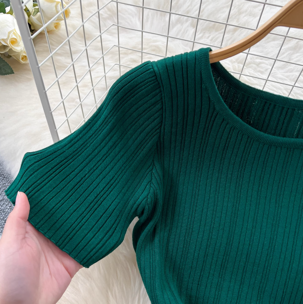 Premium Solid Color Bodycon Knit Dress