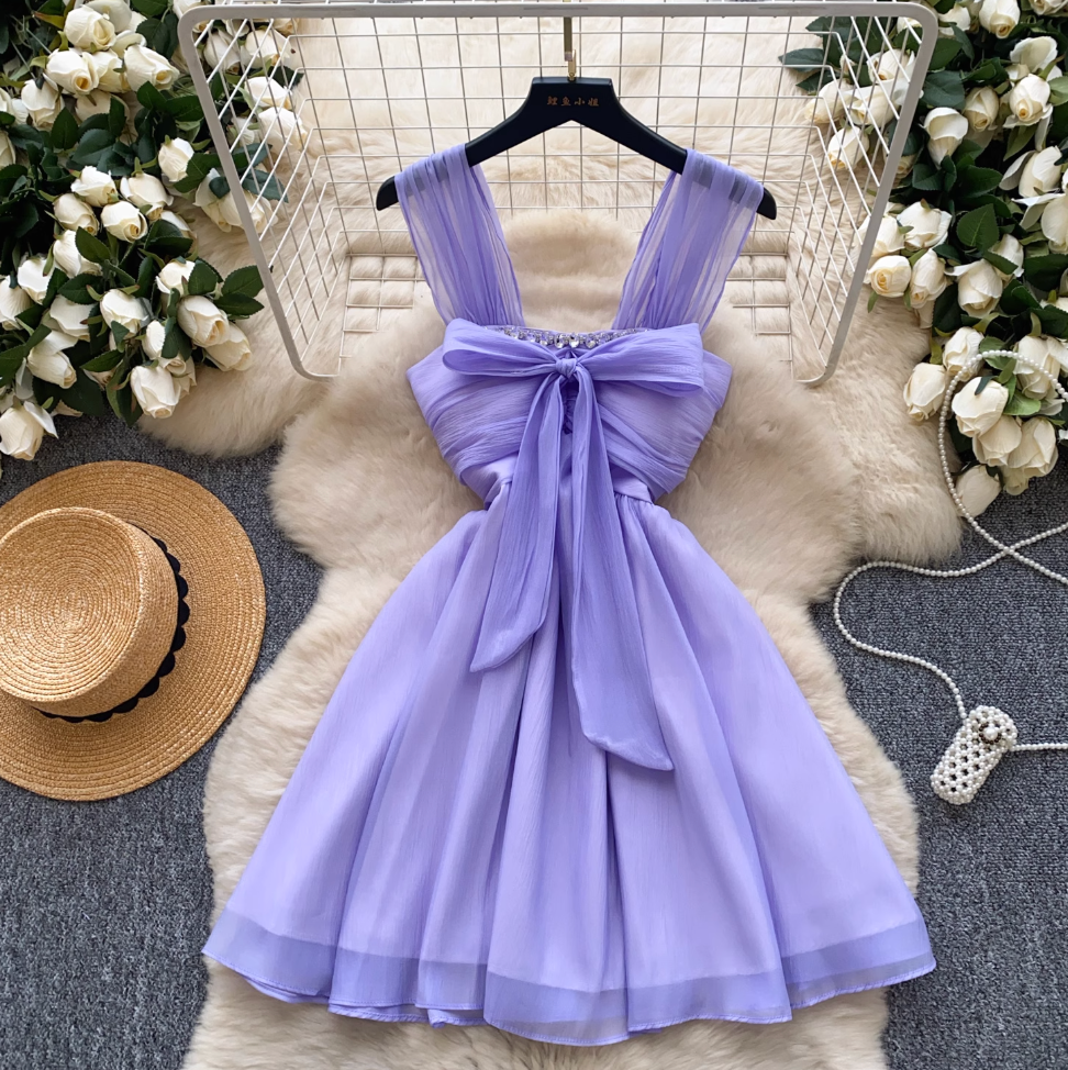 Fairy Rhinestone Studded Mesh Dress