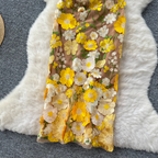 V-neck Flower Embroidered Party Dress