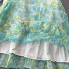 Bow-tie Top & Printed Skirt 2Pcs