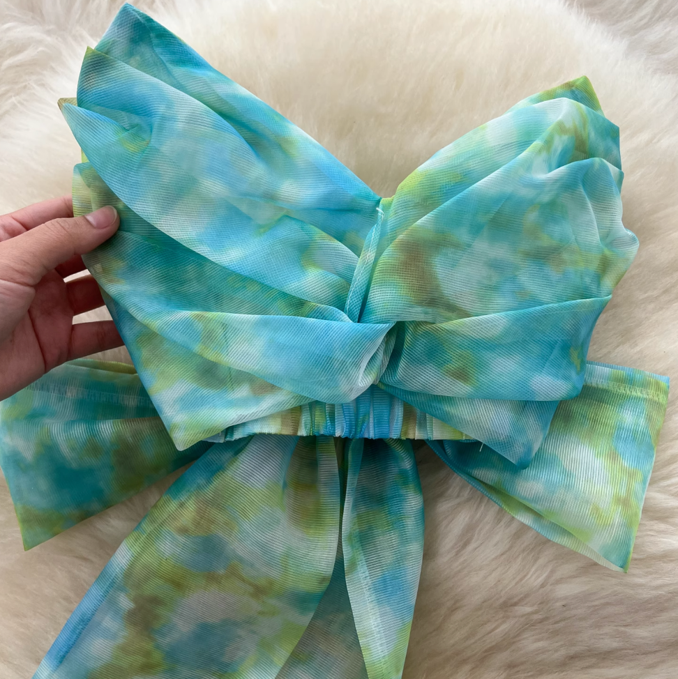 Bow-tie Top & Printed Skirt 2Pcs