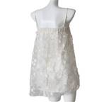 3d Embroidery White Slip Dress