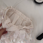 3d Embroidery White Slip Dress