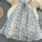 Off-shoulder Floral Printed Puffy Dress