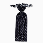 Off-shoulder Polka Dot Black Dress