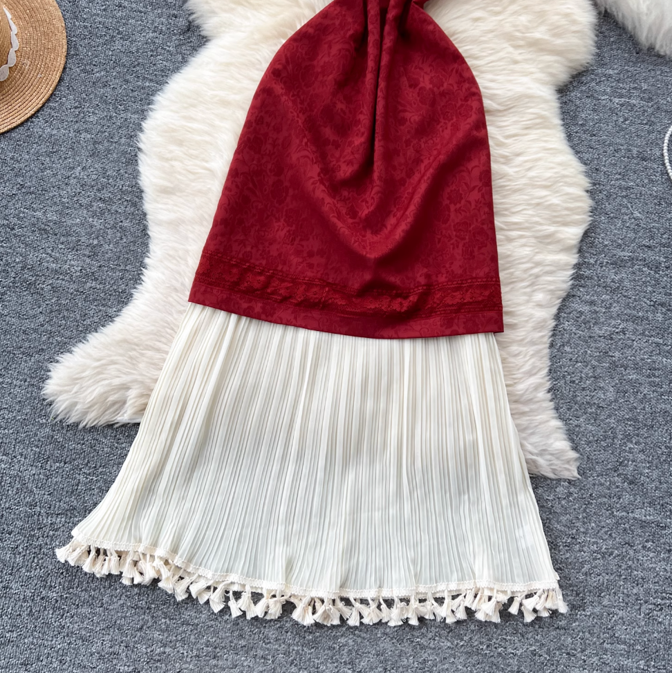 Chinese Style Plate Button Jacquard Dress