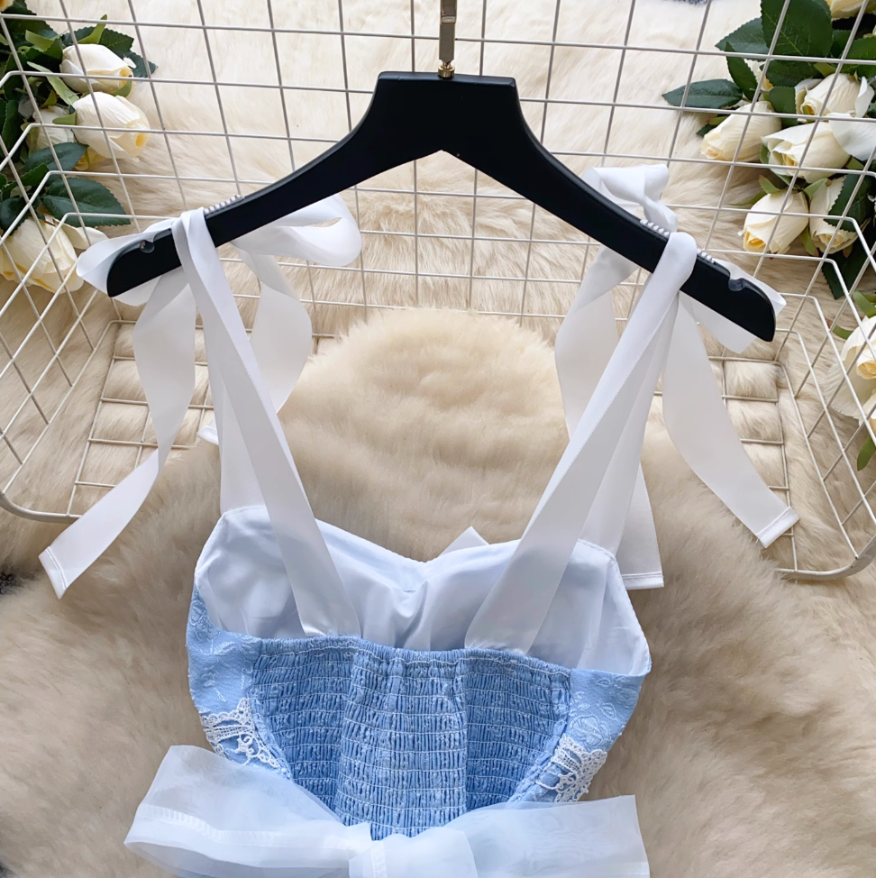 Sweetie Bow-tie Puffy Lace Dress