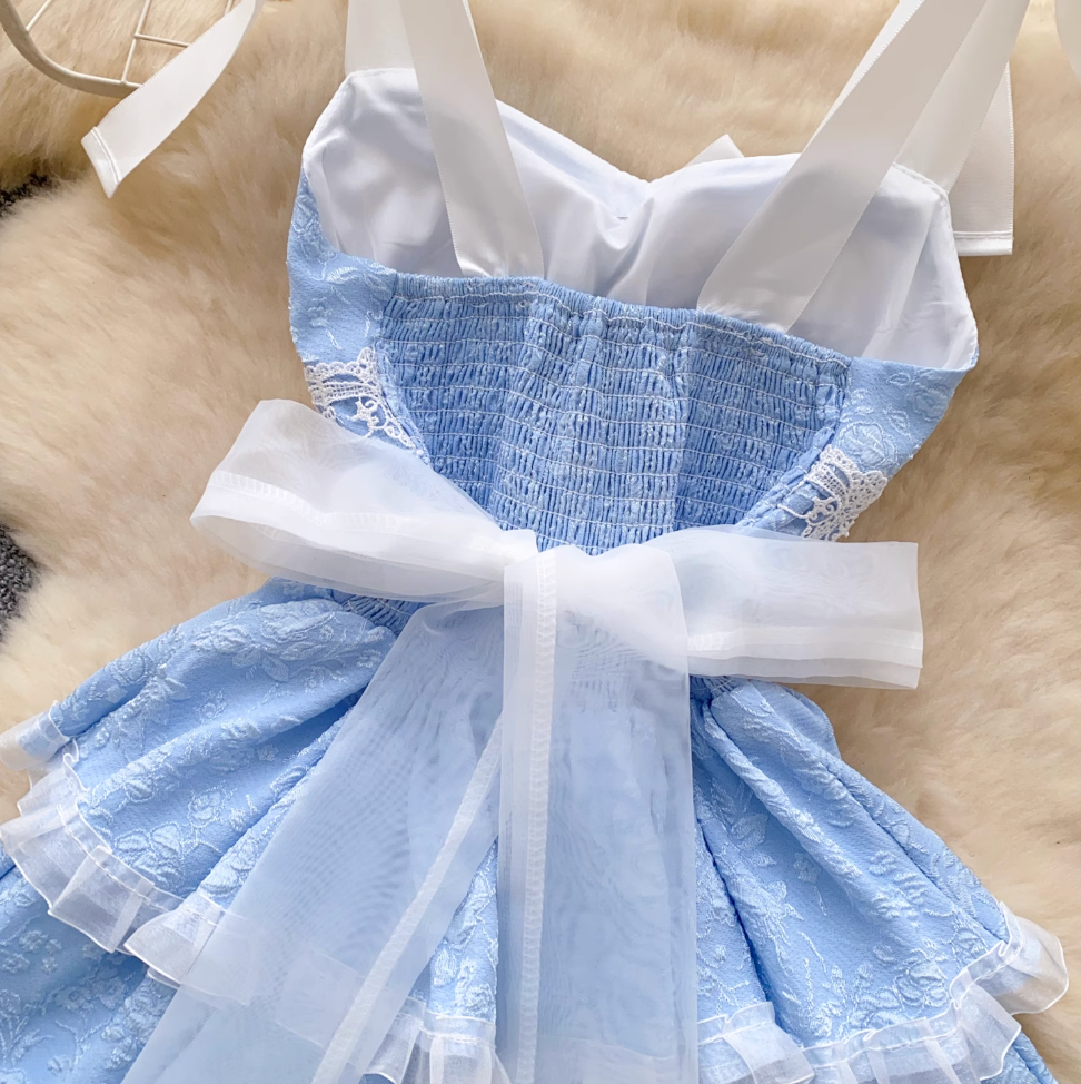 Sweetie Bow-tie Puffy Lace Dress