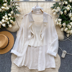 Sunscreen Shirt & Knitted Vest 2Pcs