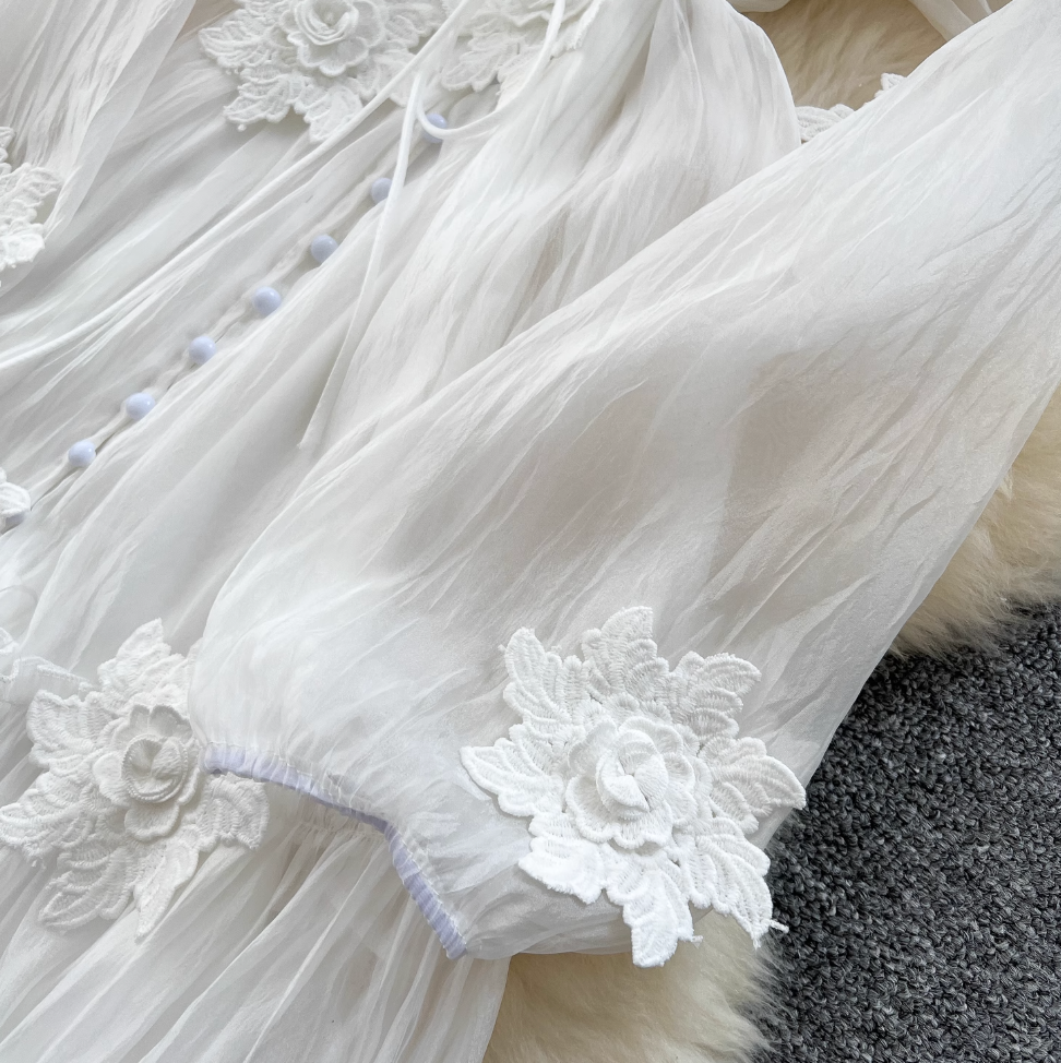 Fairy White Mesh Dress & Slip Dress
