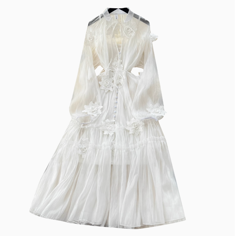 Fairy White Mesh Dress & Slip Dress