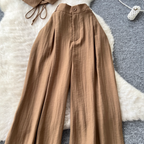 V-neck Vest & Wide-leg Trousers 2Pcs
