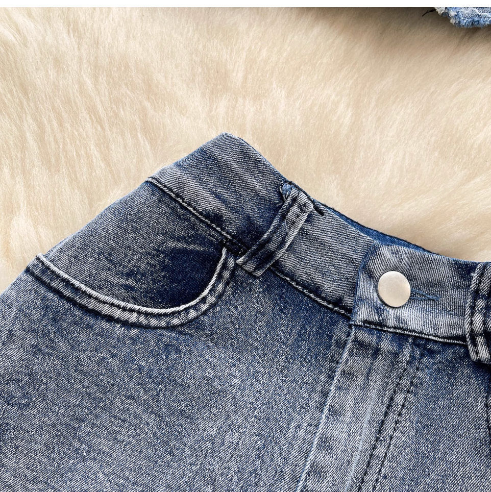 Chic Halter Top & Shorts Denim 2Pcs