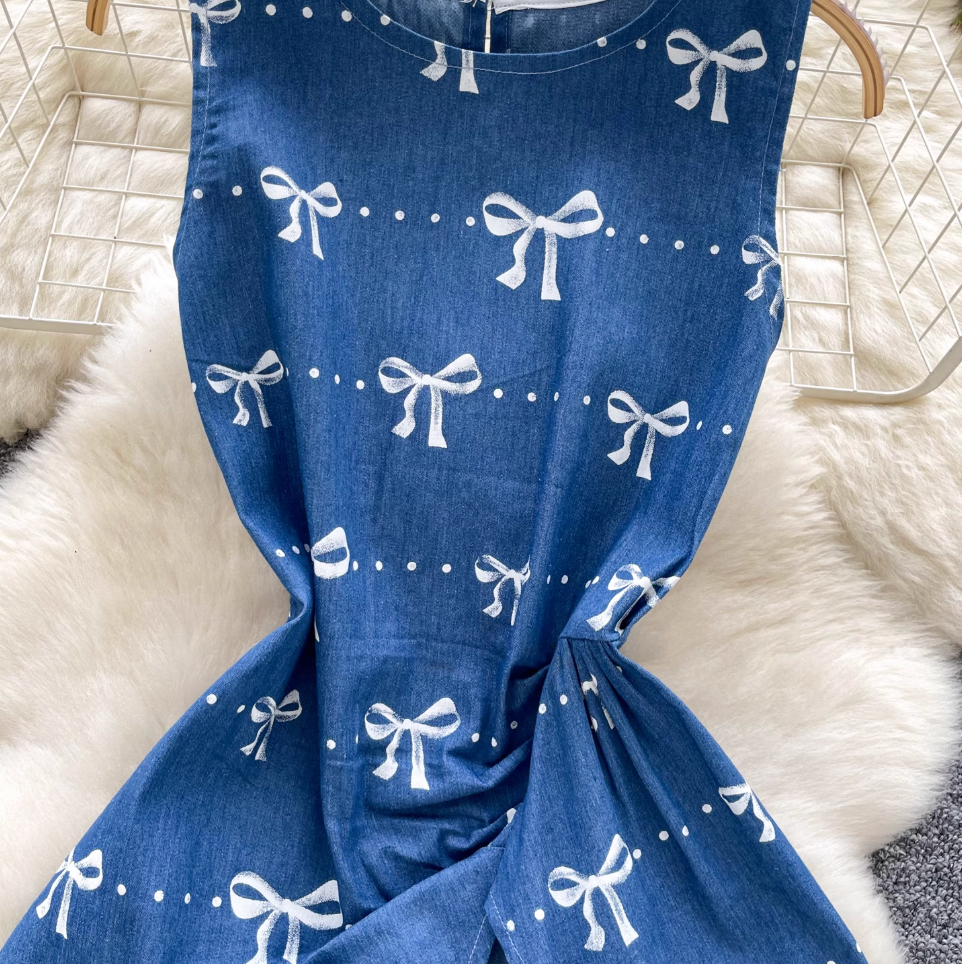 Vintage Asymmetric Split Denim Vest