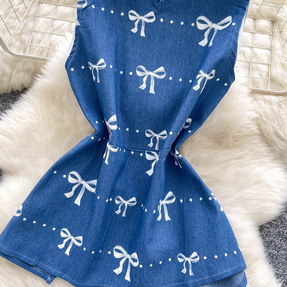 Vintage Asymmetric Split Denim Vest