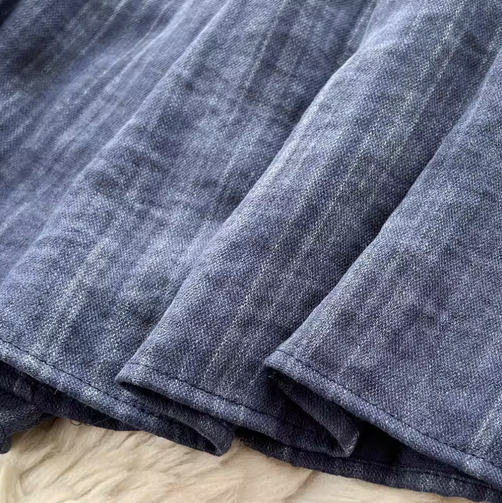 Simple Design Denim Blue Wide-leg Jumpsuits