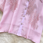 Courtly Rhinestone Studded Embroidered Shirt
