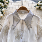 Vintage Flared Sleeve Studded Shirt