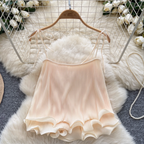 Sweetie Solid Color Lace-up Top