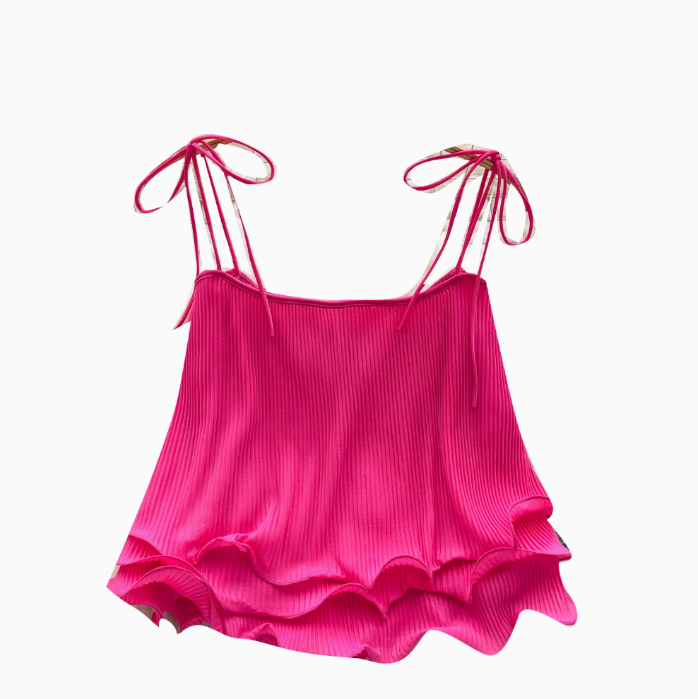 Sweetie Solid Color Lace-up Top