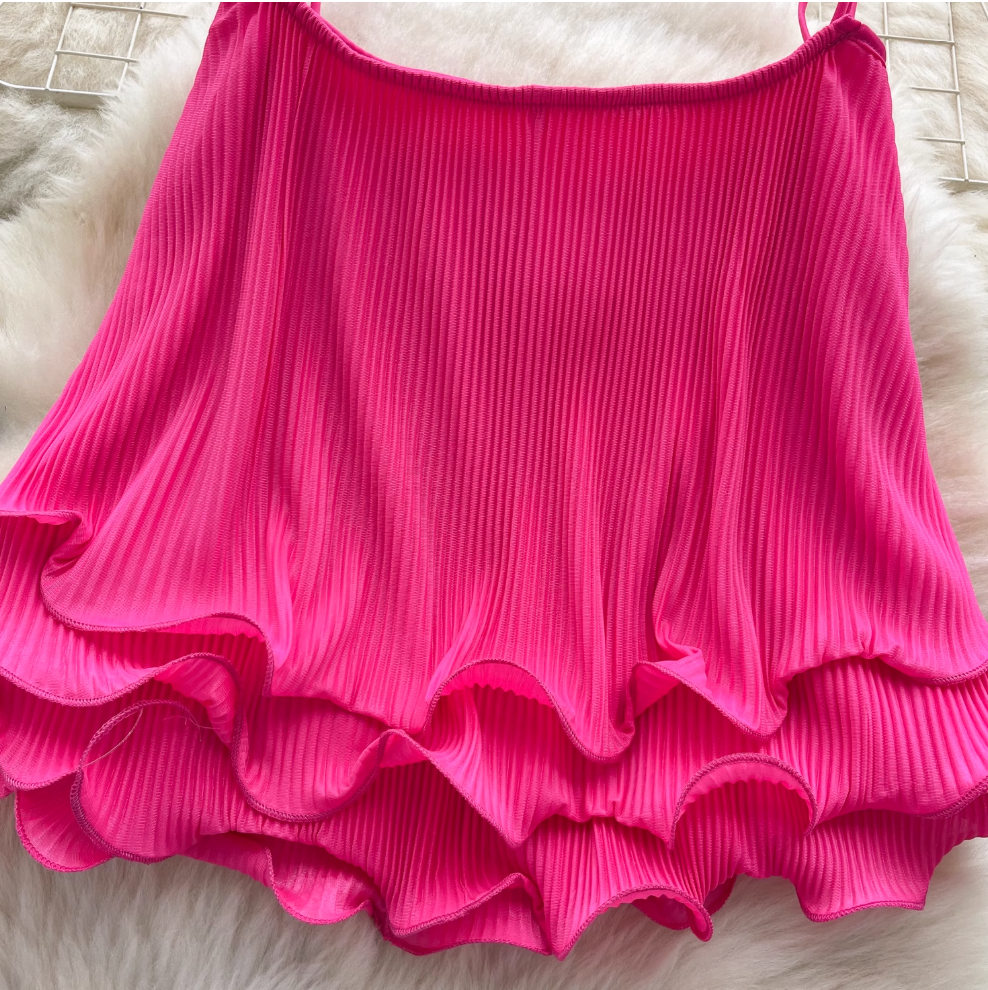 Sweetie Solid Color Lace-up Top