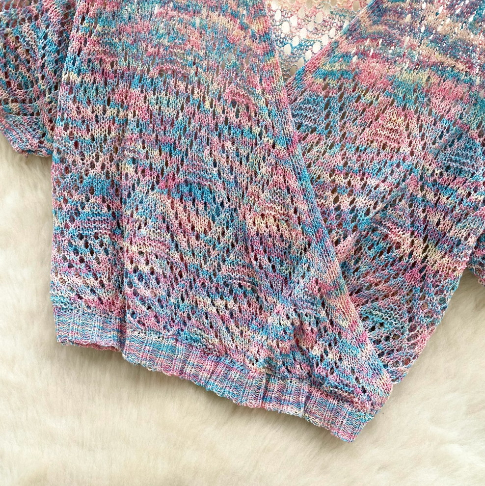 Rainbow Color Knitwear & Skirt 2Pcs