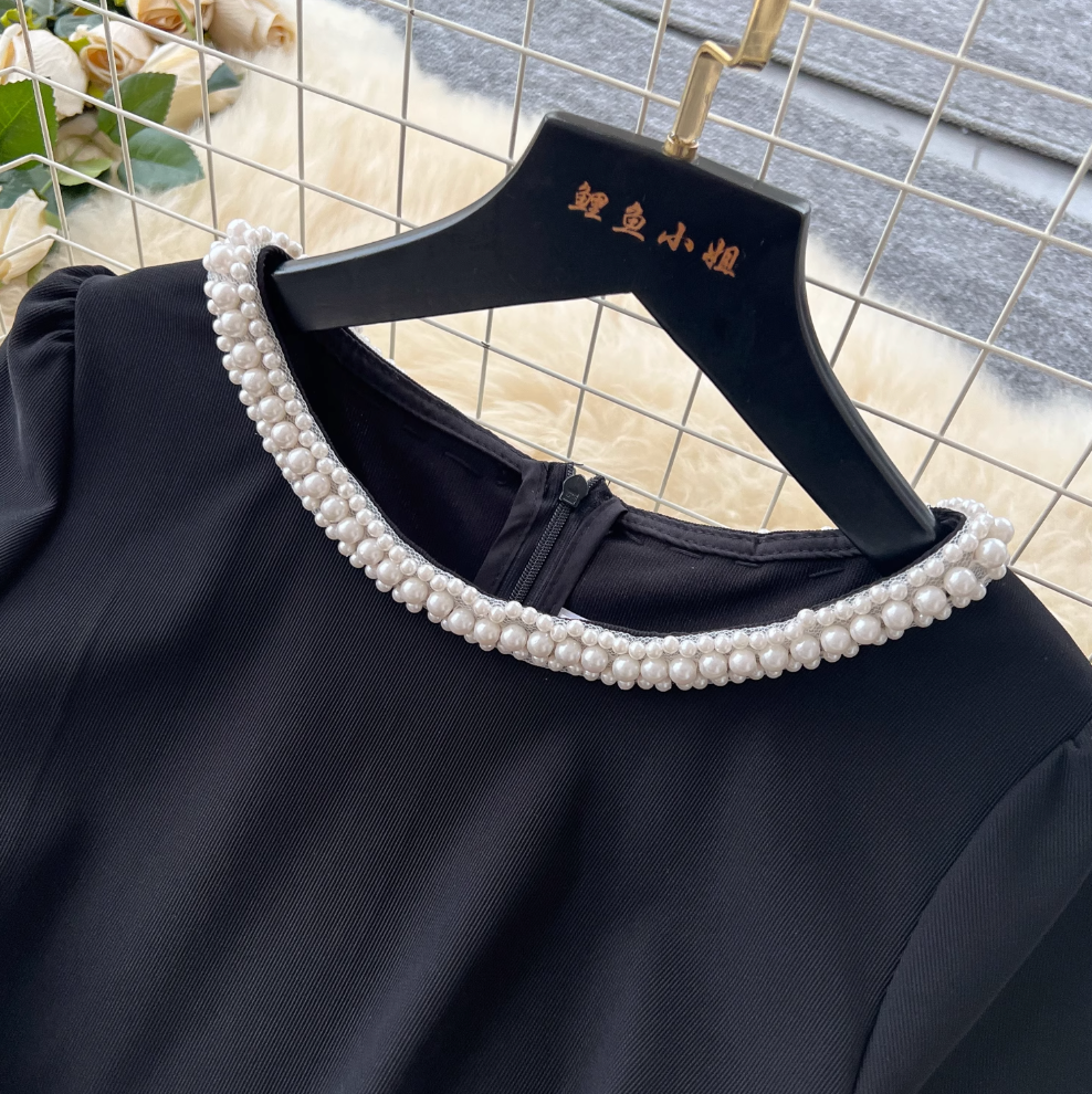 Beaded Asymmetric Top & Skirt 2Pcs