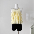Sweetie Bright Yellow Ruffled Halter Top