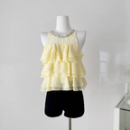 Sweetie Bright Yellow Ruffled Halter Top