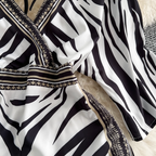 Deep V-neck Pattern Printed Rompers