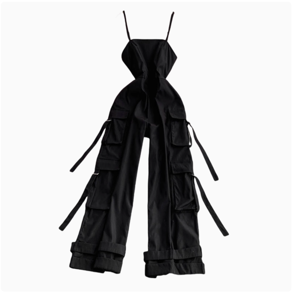 Multi-pockets Wide-leg Slip Jumpsuits