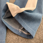 Suit Collar Vest & Trousers Denim 2Pcs