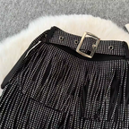 Chic Sequined Fringe Denim Shorts