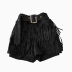 Chic Sequined Fringe Denim Shorts