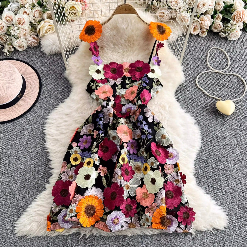 Sweetie 3D Colorful Flower Dress