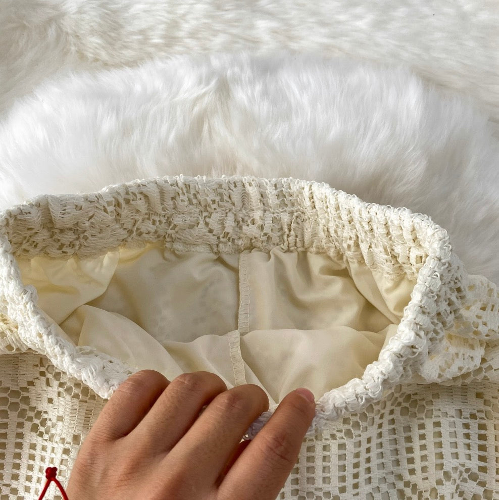 Hollowed Lace Straight Trousers