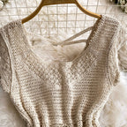 Sweetie Lace Knitwear & Skirt 2Pcs