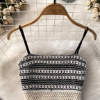 Black & White Fringed Camisole & Skirt
