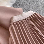 Buckled Top & Pleated Skirt 2Pcs