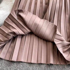 Buckled Top & Pleated Skirt 2Pcs