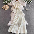 Buckled Top & Pleated Skirt 2Pcs