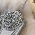 Sexy Silver Sequined Slip Jumpsuit