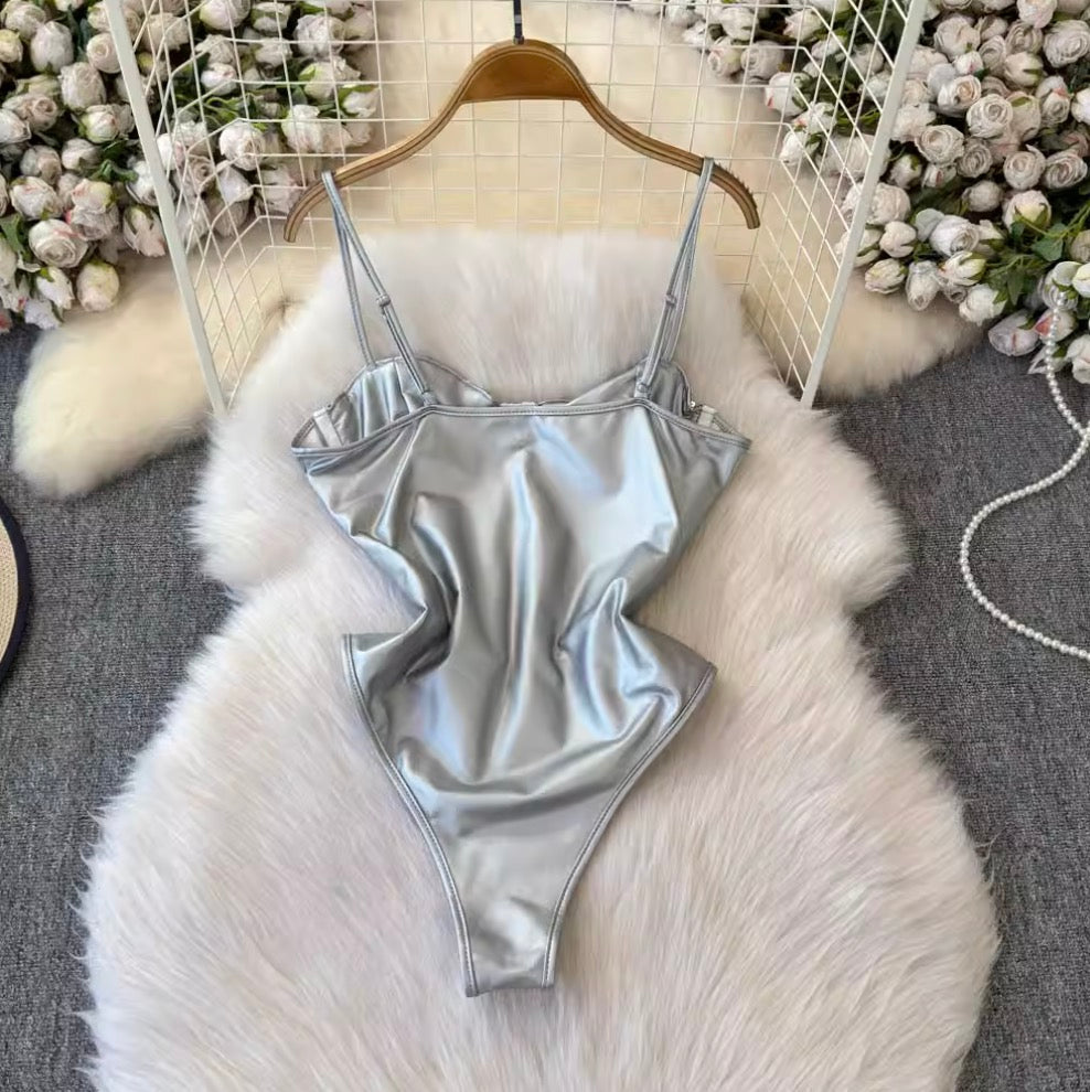 Sexy Silver Sequined Slip Jumpsuit