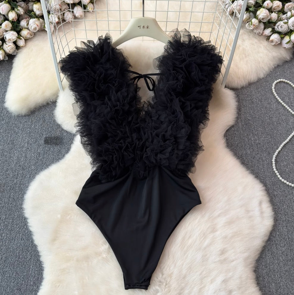 Sexy Deep V-neck Furry Jumpsuits