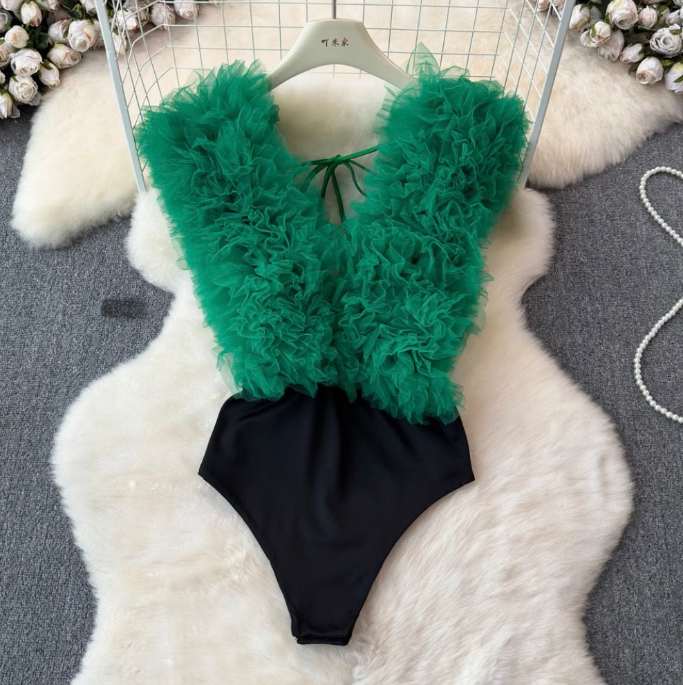 Sexy Deep V-neck Furry Jumpsuits